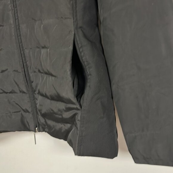 Via Spiga Size L,  Lightweight Packable Puffer Coat Jacket Hooded Black - Picture 7 of 8